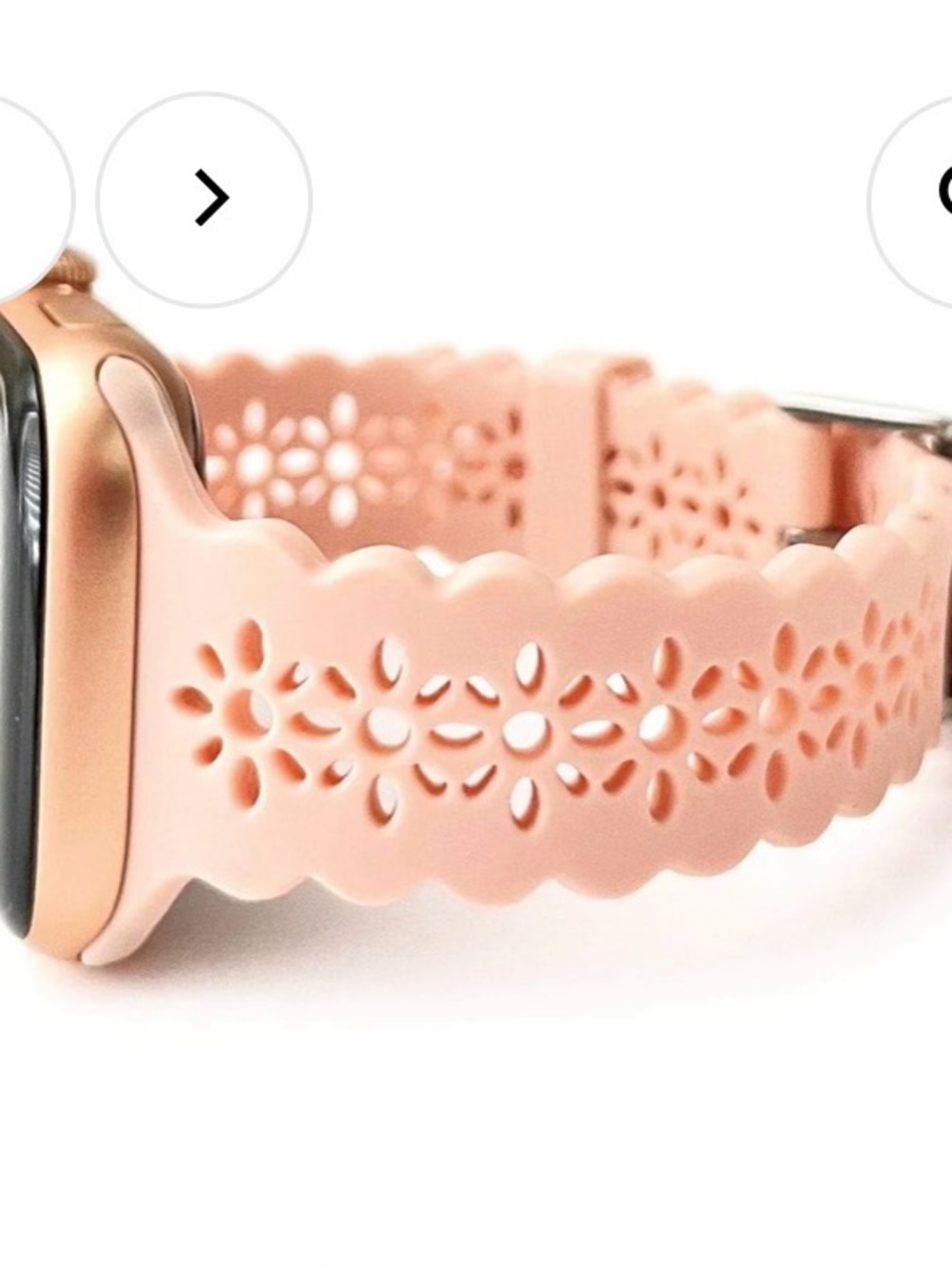 Pink Floral Lace Silicone Apple Watch Band 38/40mm NWT